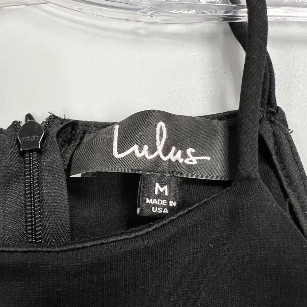 Lulus Womens Sheath Dress Halter Sleeveless Tulip Hem Black Size Medium LBD - Picture 8 of 9